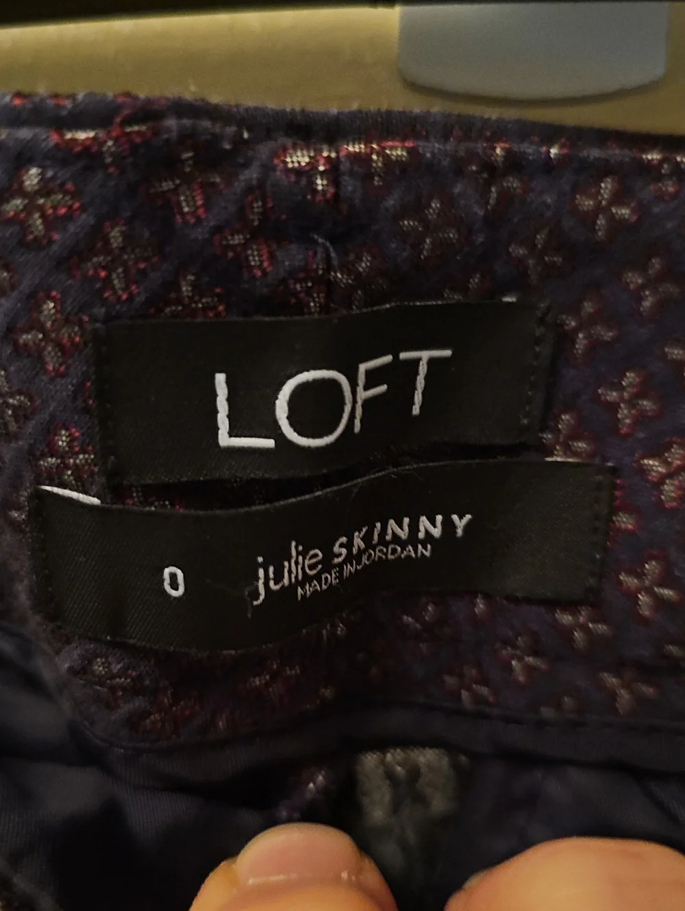 LOFT Black Textured Slim Chinos